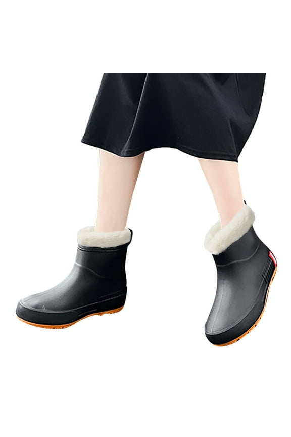 Women's Ankle Rain Boots Rubber Fishing Deck Boots Anti-Slip Short Waterproof Shoes Outdoor