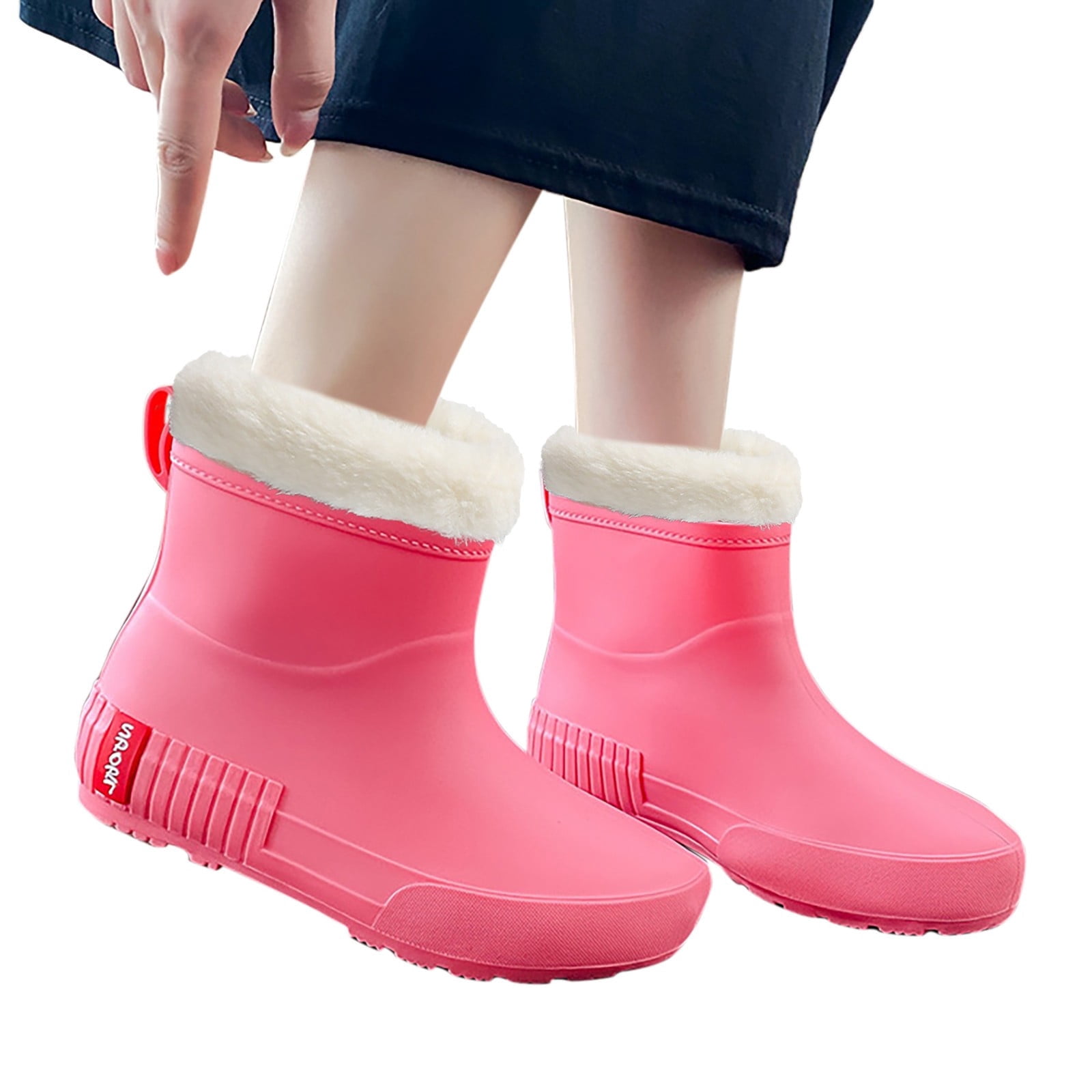 IUJSOY Women's Ankle Rain Boots Rubber Fishing Deck Boots Anti-Slip Short Waterproof Shoes Outdoor