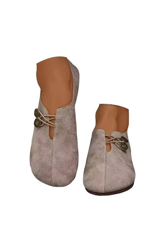 Women's Elegant Dressy Flats Shoes Suede V Cut Pointed Toe Casual Slip on Walking Shoes