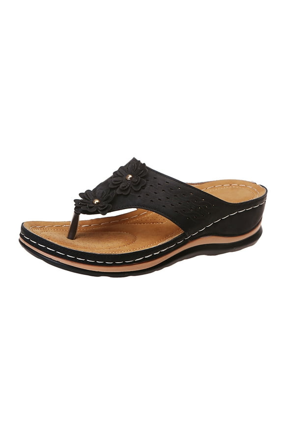 Women's Flip Flops Summer Dressy Wedge Shoes Orthopedic Platform Sandals Casual Walking Shoes