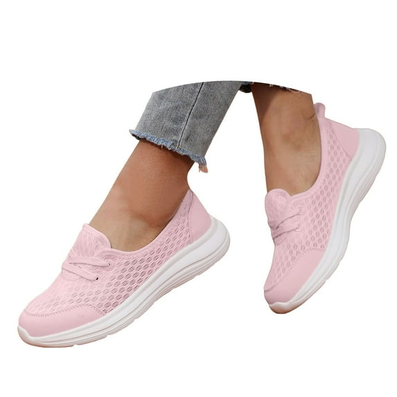 IUJSOY Women's Lace up Loafers Shoes Comfortable Slip on Mesh Walking Shoes Lightweight Sneakers