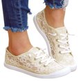 thumbnail image 1 of IUJSOY Women's Low Top Fashion Sneakers Round Toe Comfortable Casual Lace Embroidery Mesh Shoes, 1 of 8