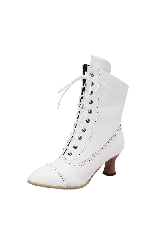 Mostsola Women's Mid Calf Boots Witch Shoes Pirate Boots Women Vintage Boots Witchy Clothes for Women