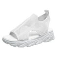 thumbnail image 1 of IUJSOY Women's Orthopedic Wedge Sandals Peep Toe Tennis Shoes Elastic Knit Mesh Cutout Sneakers, 1 of 7