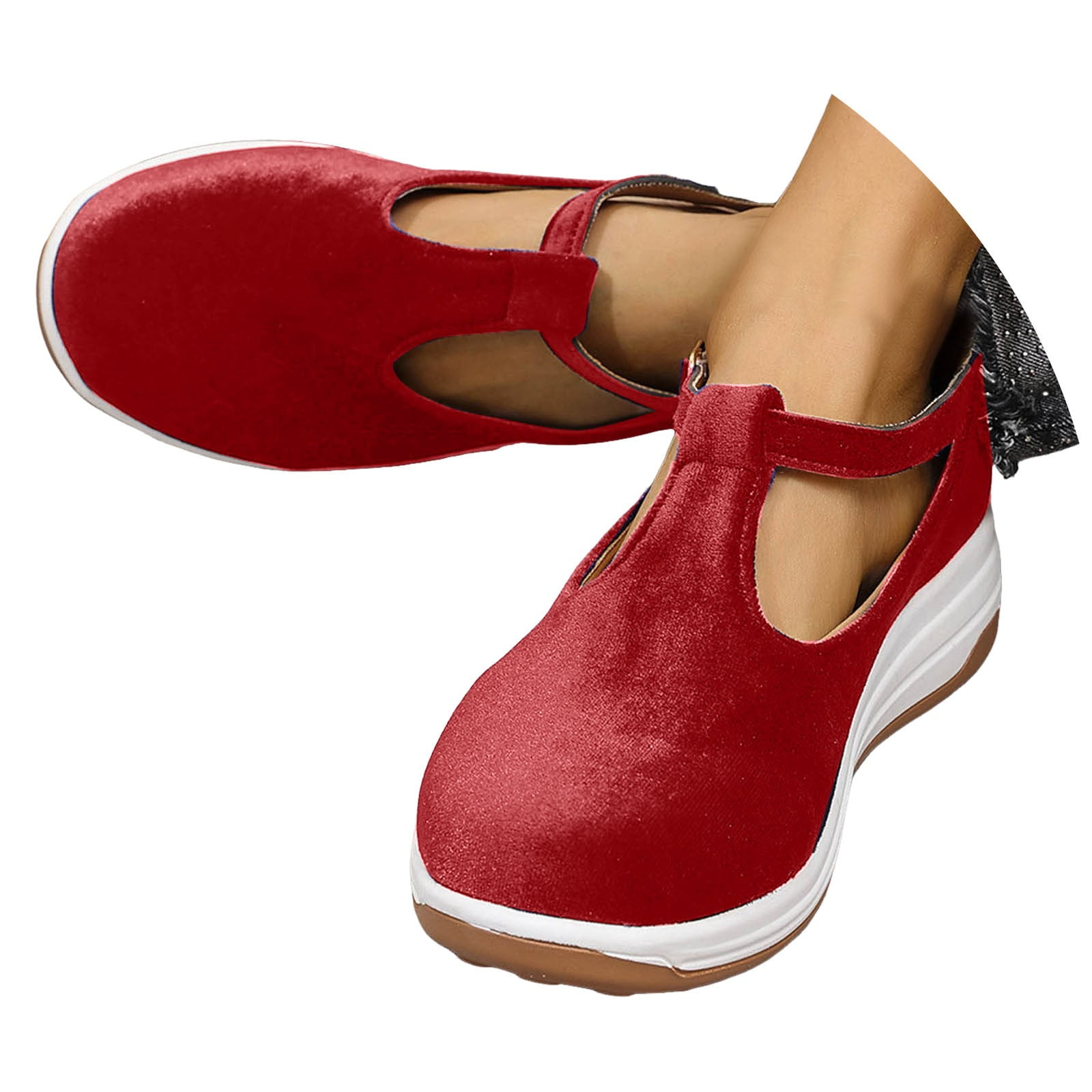 IUJSOY Women's Platform Loafers T Strap Low Heel Mary Jane IUJSOY Women's Platform Loafers T Strap Low Heel Mary Jane