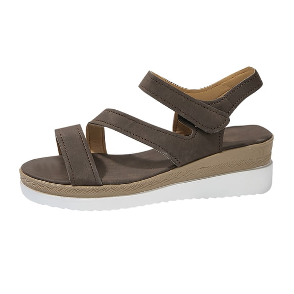 IUJSOY Women's Platform Sandals Wedge Walking Comfortable Casual Adjustable Strap Lightweight Shoes