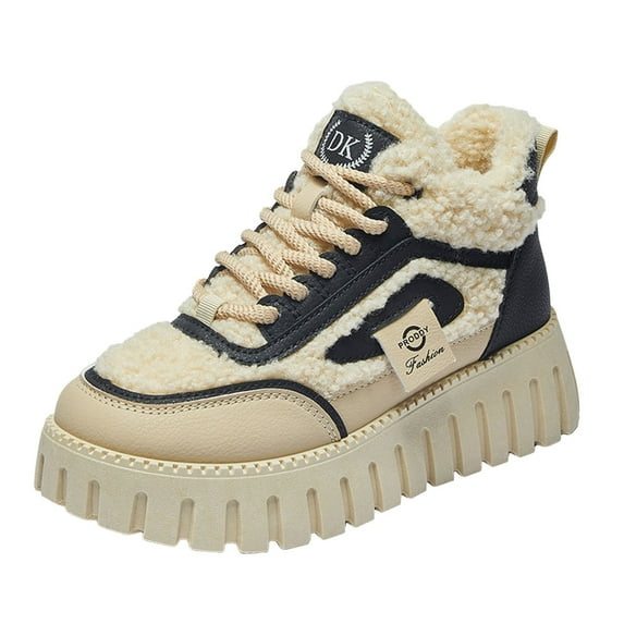 IUJSOY Women's Platform Sneakers Low Top Lace up Casual Fashion Walking Skate Shoes for Women