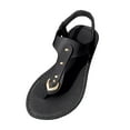 thumbnail image 1 of IUJSOY Women's Sandals Dressy Summer Flats T-Strap Slingback Casual Comfy Sandals Walkng Shoes, 1 of 8