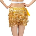 thumbnail image 1 of IUJSOY Women's Sequin Tassel Scarf Skirt Belly Dance Rave Nightclub Party Wrap Fringe Skirts, 1 of 3