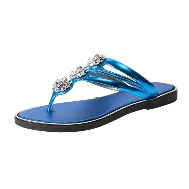Sandals Women Dressy Summer Flat Sandals Bohemian Beach Sandals Open Toe Thong Flip Flop Sandals White Sandals For Girls Womens Shoes Slip On Sandals Flower Lace Sandal Slippers (c-White, 6.5