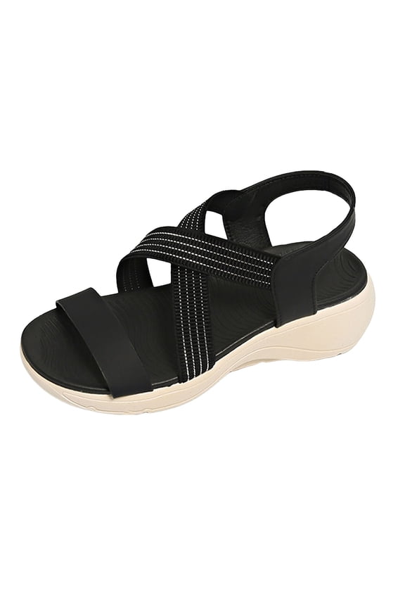Women's Walking Sandals Summer Athletic Low Wedge Sport Beach Shoes for Casual Outdoor Travel