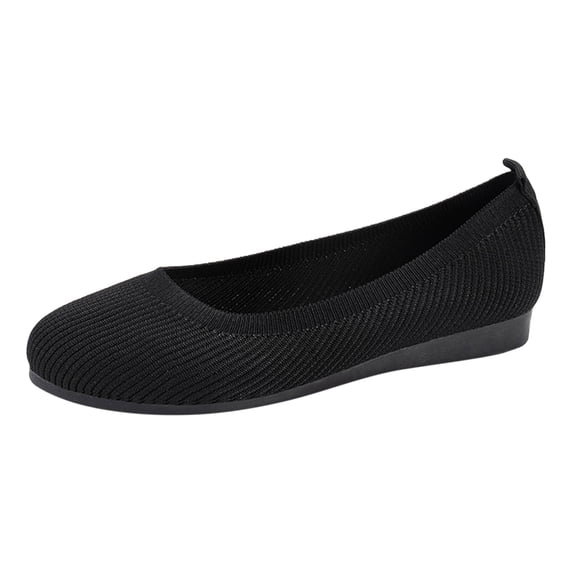 IUJSOY Womens Ballet Flat Shoes Comfortable Breathable Mesh Knit Pointed Toe Slip on Dress Shoes