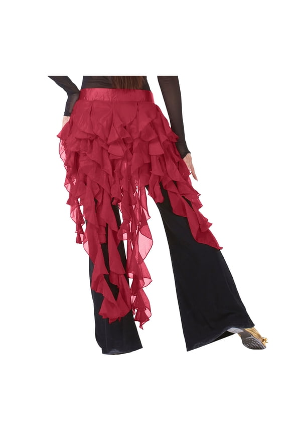 Womens Belly Dance Scarf Hula Belt Skirt Latin Dance Performance Tassel Wave Skirt