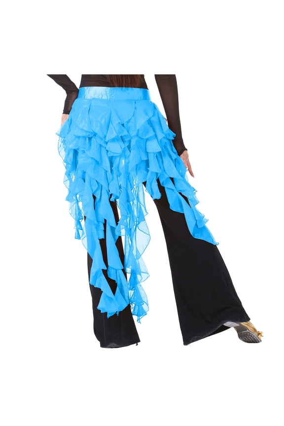 Womens Belly Dance Scarf Hula Belt Skirt Latin Dance Performance Tassel Wave Skirt
