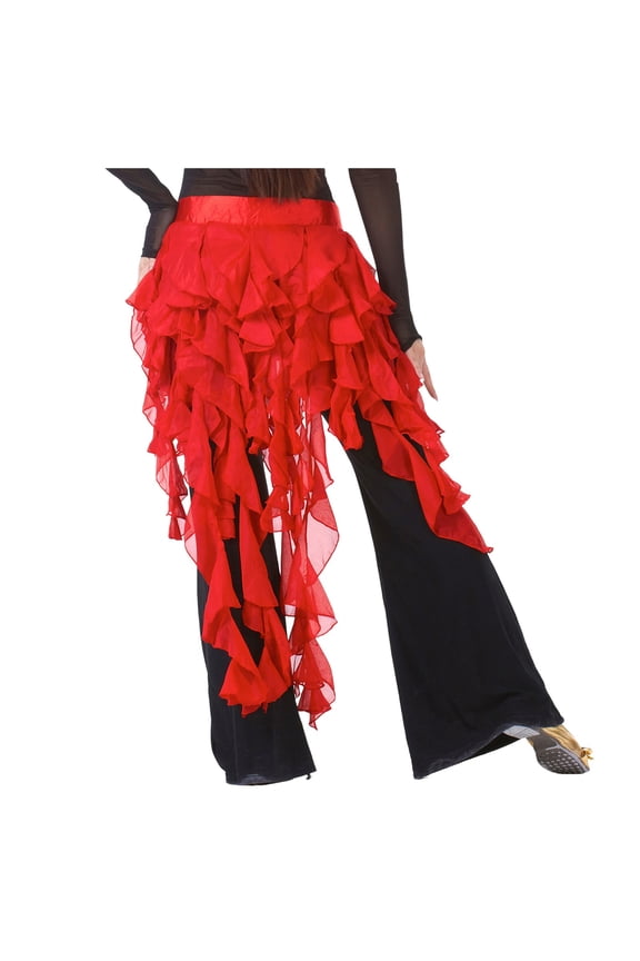 Womens Belly Dance Scarf Hula Belt Skirt Latin Dance Performance Tassel Wave Skirt