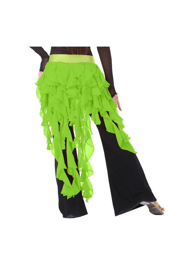 Womens Belly Dance Scarf Hula Belt Skirt Latin Dance Performance Tassel Wave Skirt