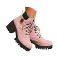 thumbnail image 1 of IUJSOY Womens Combat Ankle Boots Fashion Platform Lug Sole Lace up Waterproof Short Booties, 1 of 7