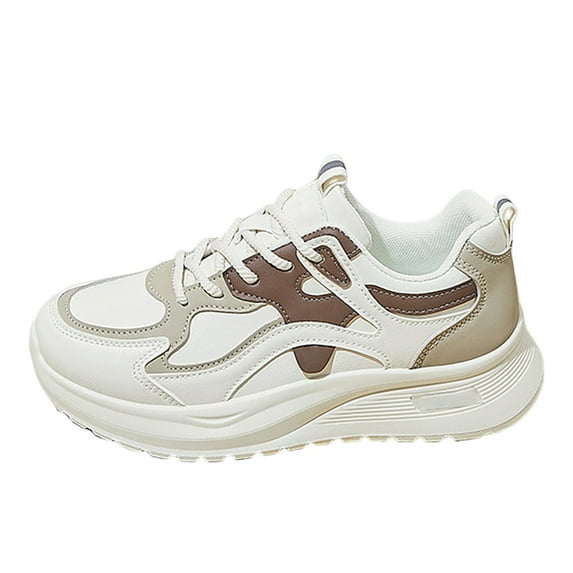 IUJSOY Womens Fashion Sneakers Lace up Running Shoes Casual Cushioning Waterproof Walking Shoes