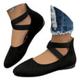 thumbnail image 1 of IUJSOY Womens Flats Comfortable Pointed Toe Dress Shoes Elastic Ankle Strap Slip on Back Zipper Flat, 1 of 7
