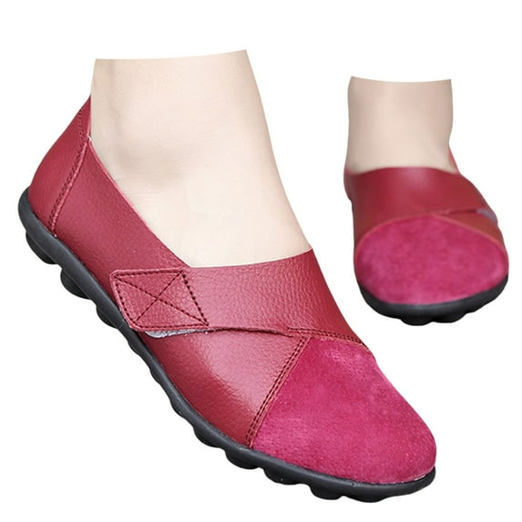 IUJSOY Womens Loafers Driving Moccasins Casual Slip on Flat Shoes Hook and Loop Walking Shoes