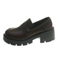 thumbnail image 1 of IUJSOY Womens Loafers Lug Sole Slip on Platform Penny Loafers Dressy Work Business Casual Shoes, 1 of 7