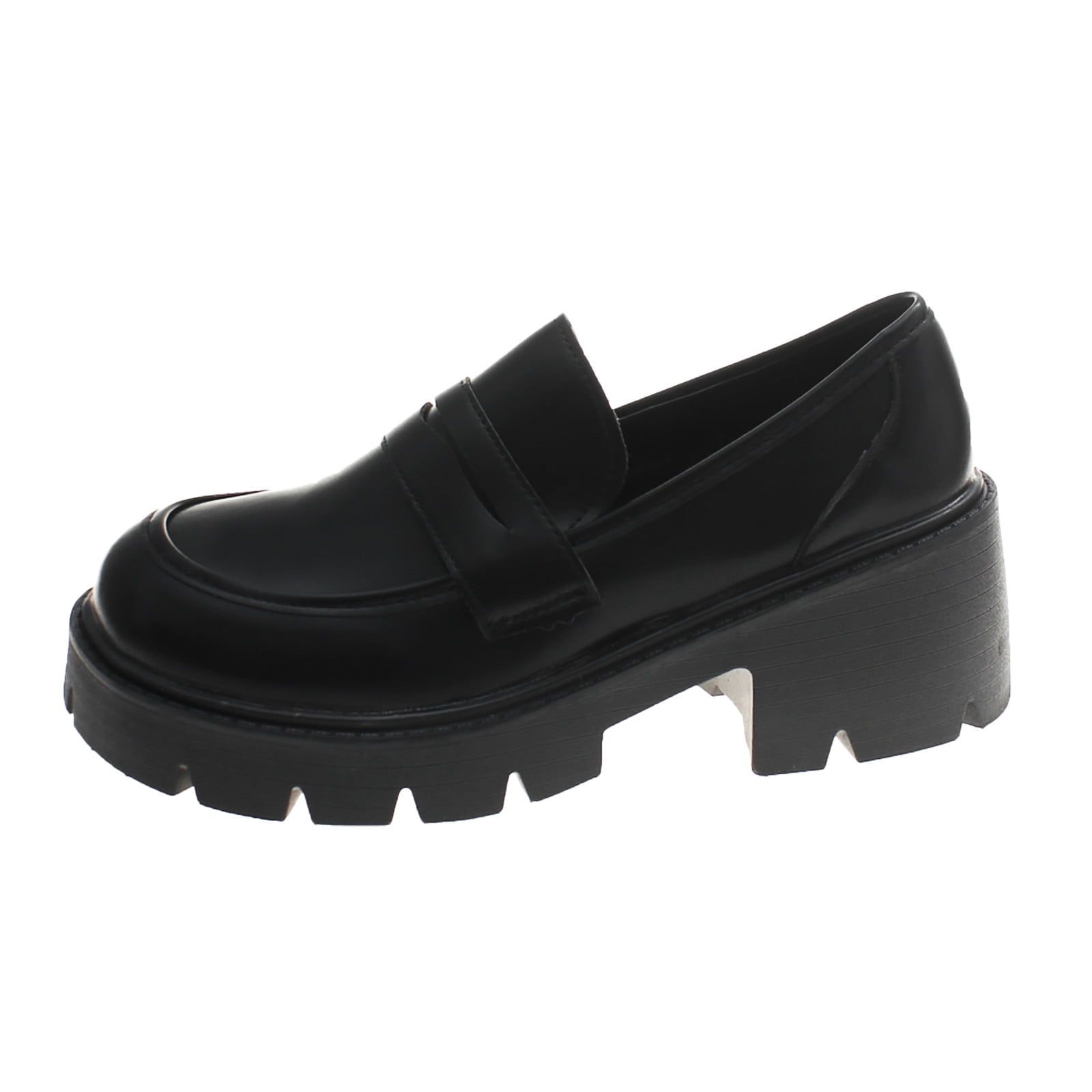 IUJSOY Womens Loafers Lug Sole Slip on Platform Penny Loafers Dressy Work Business Casual Shoes