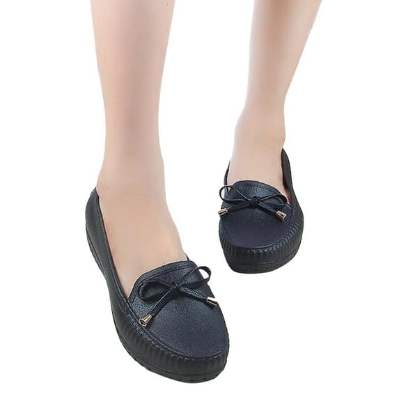 IUJSOY Womens Loafers Waterproof Rain Shoes Slip on Bowknot Garden Shoes Nurse Walking Shoes