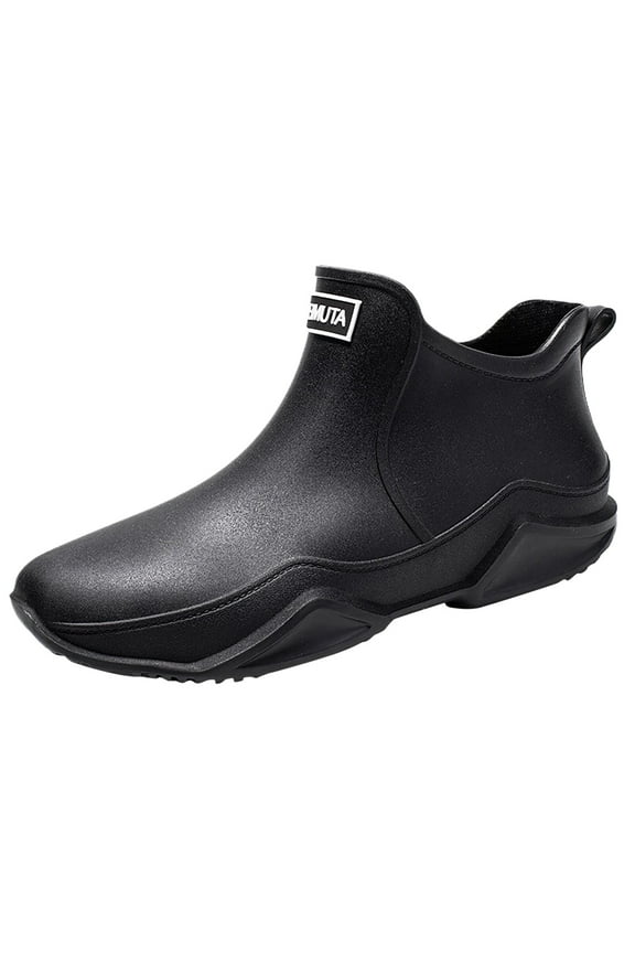 Womens Mens Waterproof Rain Garden Shoe Outdoor Slip on Rubber Rain Shoes Short Ankle Booties Garden Clogs