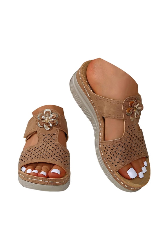 Womens Orthopedic Sandals Arch Support Soft Sole Slippers Boho Slip on Shoes Sneakers