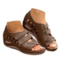 thumbnail image 1 of IUJSOY Womens Orthopedic Sandals Comfortable Peep Toe Walking Shoes Adjustable Wedge Sandals, 1 of 8