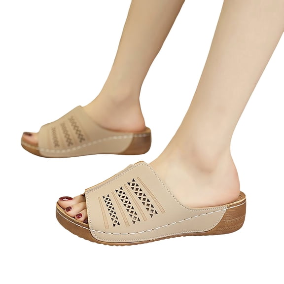 IUJSOY Womens Orthopedic Sandals with Comfortable Arch Support Hollow out Slide Sandals Beach Shoes