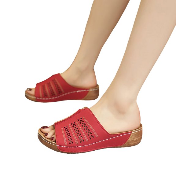 IUJSOY Womens Orthopedic Sandals with Comfortable Arch Support Hollow out Slide Sandals Beach Shoes