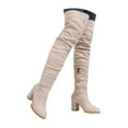 thumbnail image 1 of IUJSOY Womens Over the Knee Thigh High Boots Slouchy Chunky Block Heels with Zipper Fall Dress Boots, 1 of 9