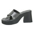 thumbnail image 1 of IUJSOY Womens Platform Heels Open Square Toe Slip on Dressy Pumps Shoes Chunky Block Heeled Wegdes, 1 of 7