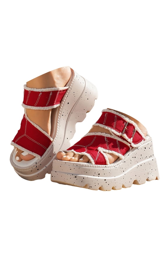 Womens Platform Slide Sandals Comfortable Wedges Arch Support Slip on Fashion Beach Shoes