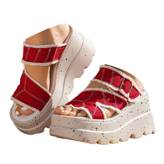 IUJSOY Womens Platform Slide Sandals Comfortable Wedges Arch Support Slip on Fashion Beach Shoes