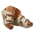 thumbnail image 1 of IUJSOY Womens Sandals Cork Footbed Slippers Open Toe Platform Wedge Sandals Casual Slip on Shoes, 1 of 8