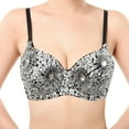 thumbnail image 1 of IUJSOY Womens Shiny Rhinestone Underwire Push up Bra Belly Dance Top Bustier for Rave Party, 1 of 3