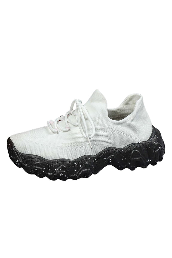 Womens Slip on Sock Shoes Platform Fashion Sneakers Soft Sole Cushioning Walking Shoes