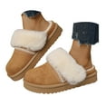 thumbnail image 1 of IUJSOY Womens Slippers Platform Memory Foam Fuzzy Slippers Winter Warm Plush Slip on House Shoes, 1 of 9