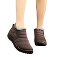 thumbnail image 1 of IUJSOY Womens Snow Boots Furry Lined Non-Slip Slip on Winter Ankle Boots Outdoor Warm Flat Booties, 1 of 7