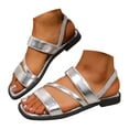 thumbnail image 1 of IUJSOY Womens Strappy Sandals Open Square Toe Slingback Flats Summer Dress Gladiator Sandals, 1 of 9