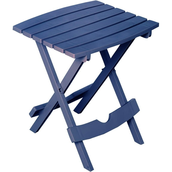 IUKRYU Quick-Fold Compact Outdoor Side Table, Durable Plastic Resin, UV Resistant, Foldable Square Table in Patriotic Blue for Patio or Garden