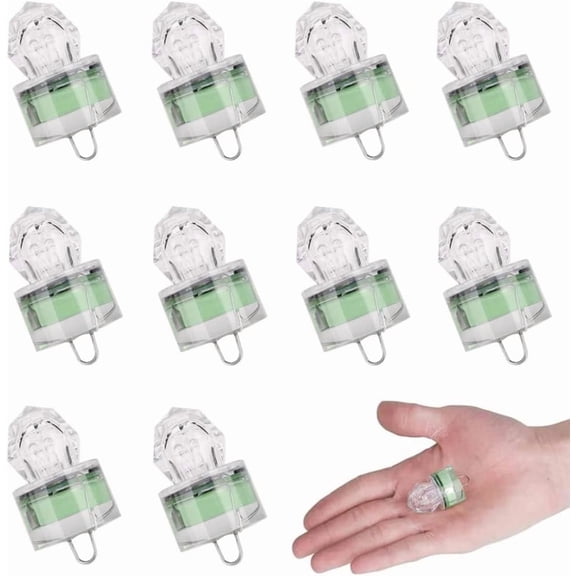IULAVP 10 Pack Fishing Deep Drop Light LED, Colorful Flashing Strobe LED Fishing Lights, Underwater Fishing Light, Waterproof Attractants Diamond Lure Light for Saltwater Freshwater Tuna