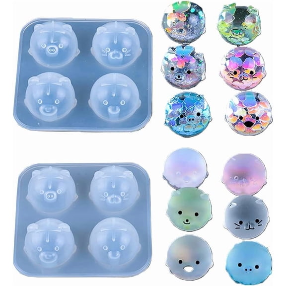 IULAVP 2 Pack Animal Resin-Mold DIY Epoxy Resin Casting Silicone,Model for Making Jewelry DIY Pendant Crafts (2pcs)