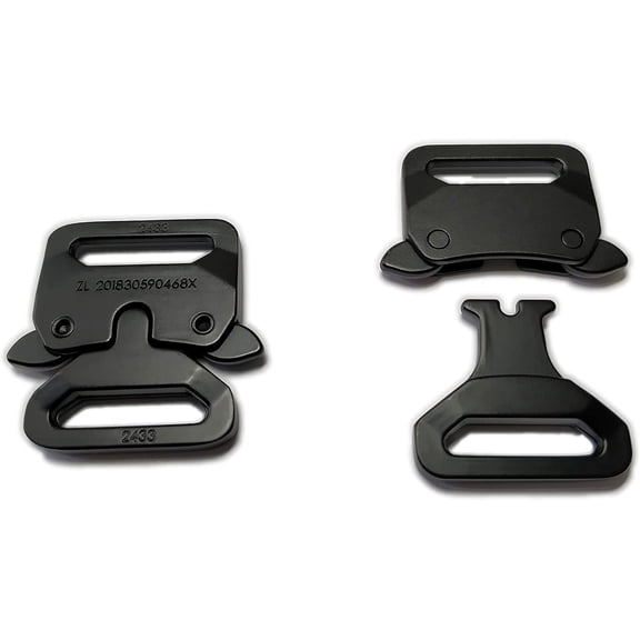 IULAVP 2 Pack Side Release Buckles 1 inch / 25 mm Black Metal Buckles for DIY Bracelets, Backpack Bag, Hand Craft Accessories