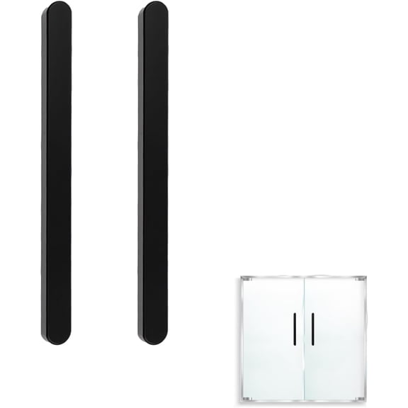 IULAVP 2 Pack Stick on Shower Door Handles, 7 inch Double Sided Sliding Door Pull, Stick On Handle for Shower, Wardrobes, Closets, Windows, Matte Black
