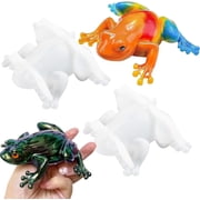 IULAVP 2 Pcs Frog Silicone Molds, 3D Animal Resin Casting Molds for Epoxy, Modeling Clay and Plaster, Large Frog Mold for Desktop Ornaments, Home Decor and DIY Gifts, 13.3 x 10 cm