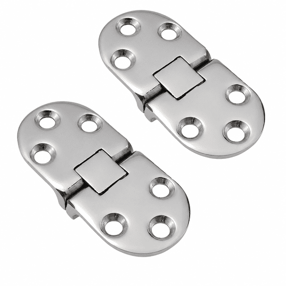IULAVP 316 Stainless Steel Door Hinges, Marine Grade Mirror Polished Heavy Duty Boat Hinges, 66 mm x 29 mm Pair, Flush Mount Cabinet Hinges for RVs, Yacht, Hatch, Deck, Furniture