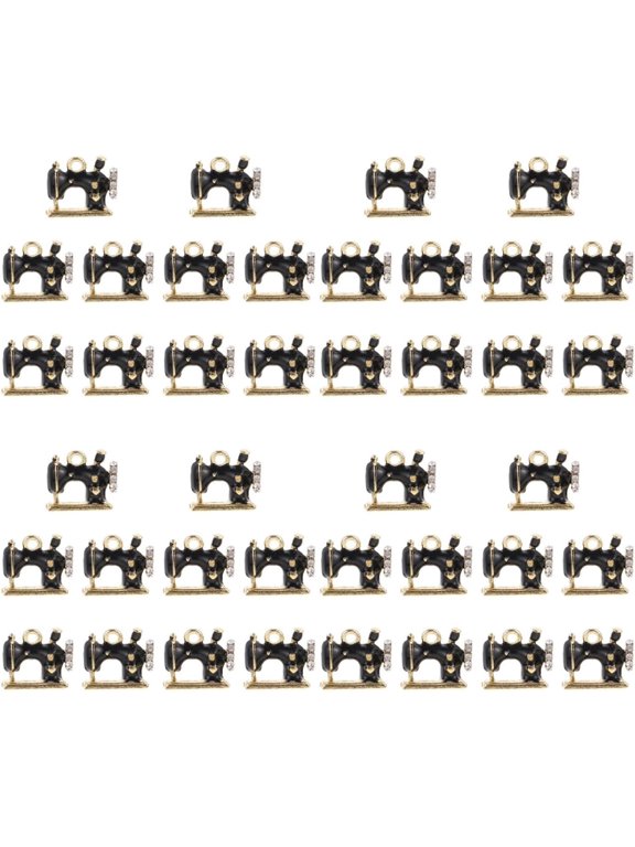 40 Pcs Sewing Machine Shape Charms, Enamel Alloy Pendants for Jewelry Making, DIY Necklace Bracelet Brooch Craft Supplies, Various Crafting Applications, 0.6 x 0.5 Inch